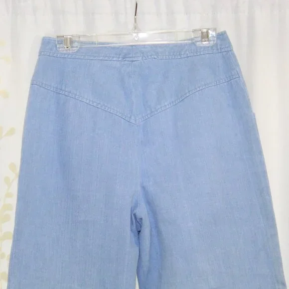 Vtg Penney's International Imports Embroidered Dog Girl Denim Jeans Shirt Set